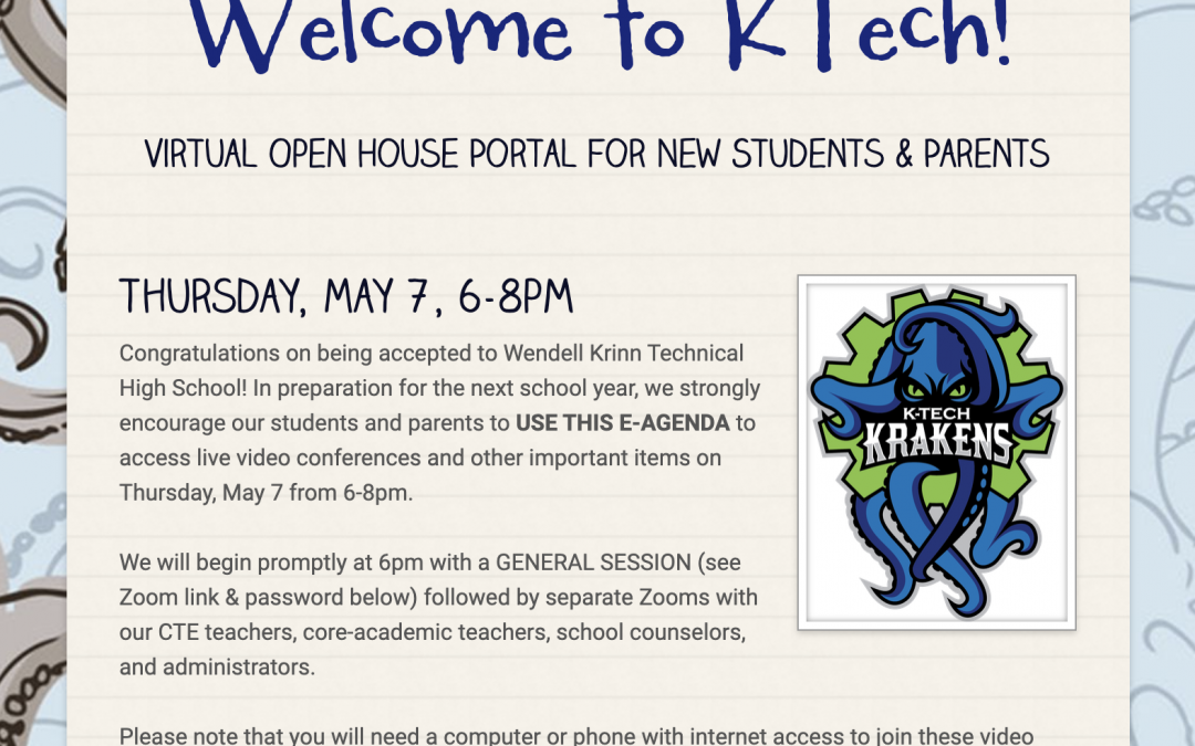 Virtual Open House for New KTech Students