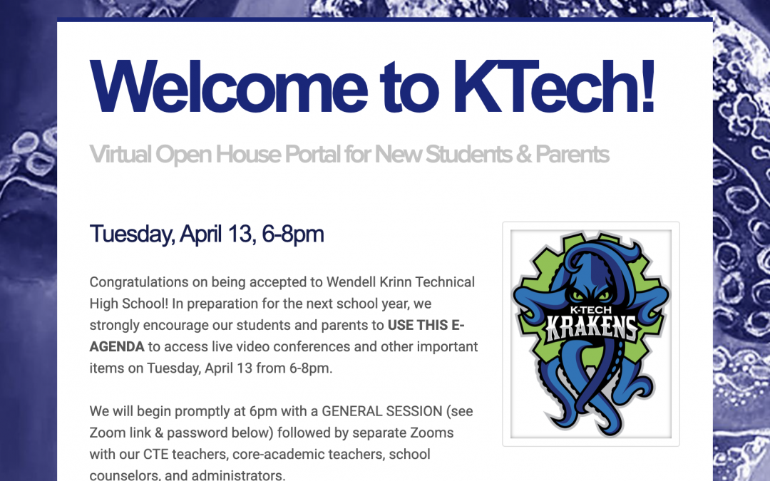 Virtual Open House for New KTech Students